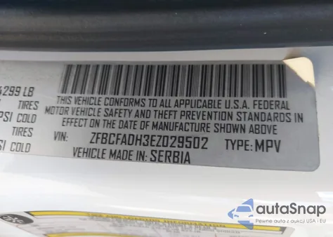 2014 Fiat 500L Trekking из США, поврежденный, VIN ZFBCFADH3EZ029502